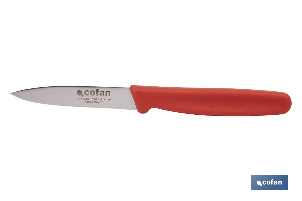 PACK DE 3 CUCHILLOS PUNTILLA COLOR ROJO VERDE AZUL 8.5 CM