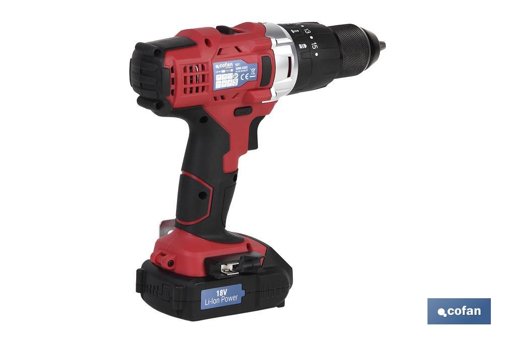 TALADRO PERCUTOR A BATERÍA LI-ION 20 V 1300 RPM 35 NM