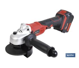 Amoladora a batería | Batería Li-ion de 20V y 2,0 Ah + Cargador incluidos | Apta para discos de ø115 mm