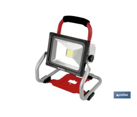 Foco led portátil de batería de 20W | Batería Li-ion de 18V + Cargador incluidos | 3 intensidades de luz