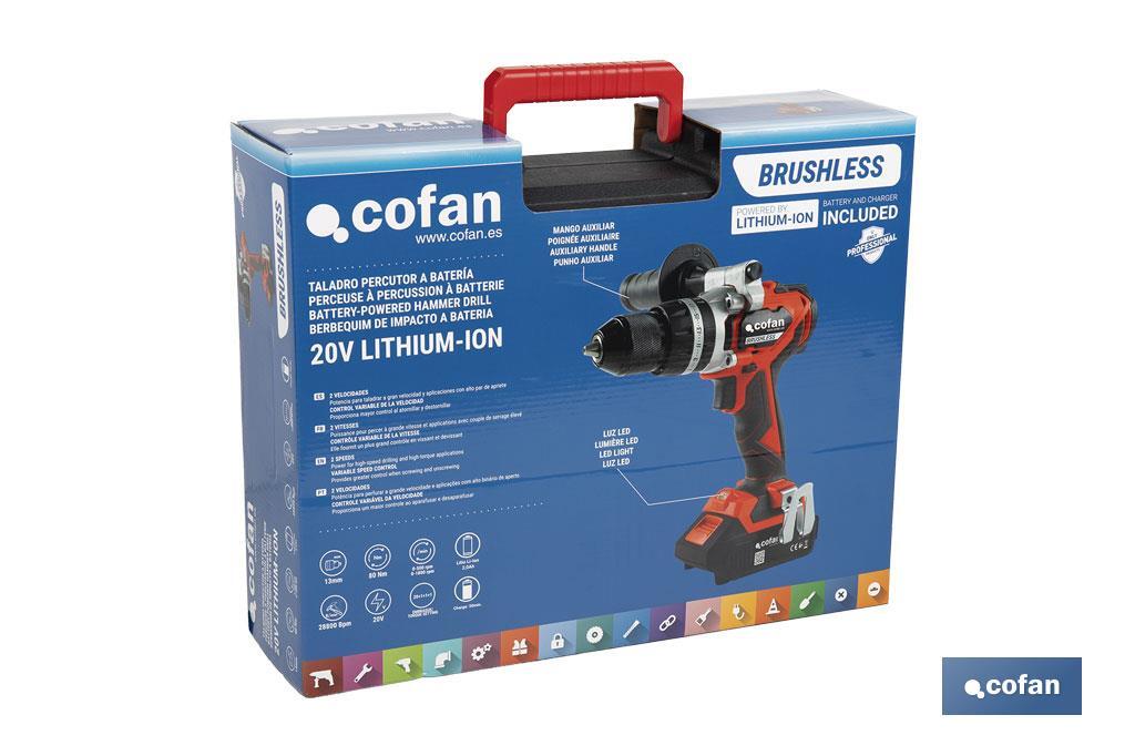 TALADRO PERCUTOR A BATERÍA Li-ion 20 V 2000 RPM 80 Nm