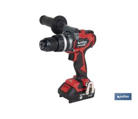 Taladro percutor y atornillador sin escobillas | 2 velocidades | Incluye maletín con batería Li-Ion de 20 voltios y 2.0 Ah + cargador