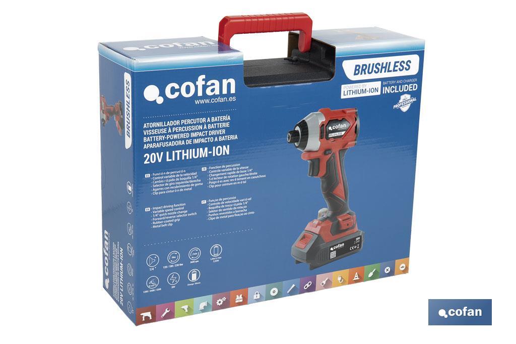 ATORNILLADOR PERCUTOR A BATERÍA Li-ion 20 V 3600 RPM