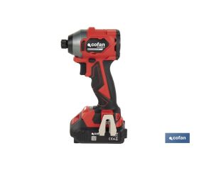 Atornillador percutor de impacto sin escobillas | Para puntas 1/4 Hex | Control de velocidad variable | Maletín, batería Li-ion de 20V y 2,0 Ah y cargador incluido