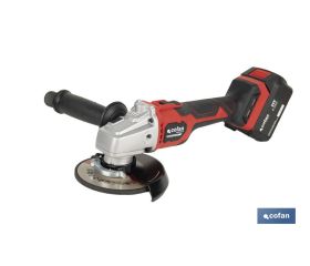 Amoladora a batería sin escobillas | Velocidad variable | Mango 3 posiciones | Incluye: batería de 20 V y 4.0 Ah, cargador y maletín con disco de corte, protector y mango auxiliar