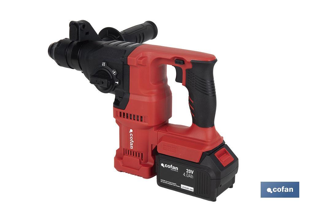 TALADRO MARTILLO PERFORADOR SDS-PLUS A BATERÍA Li-ion 20 V 1150 RPM