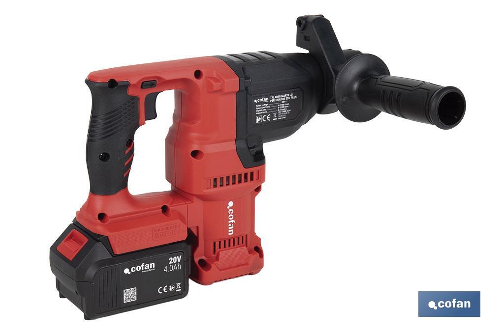 TALADRO MARTILLO PERFORADOR SDS-PLUS A BATERÍA Li-ion 20 V 1150 RPM