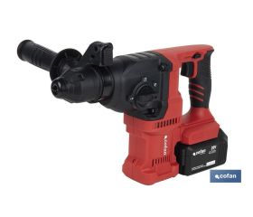 Martillo perforador SDS Plus sin escobillas multifunción | Taladra, percute y cincela | Incluye: maletín con accesorios, portabrocas automático con adaptador SDS PLUS, batería Li-Ion de 20 V y carga