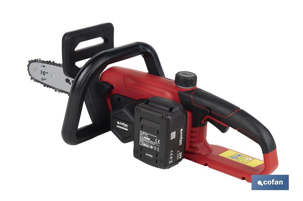 MOTOSIERRA A BATERÍA Li-ion 20 V 3000 RPM MINI ESPADA 10