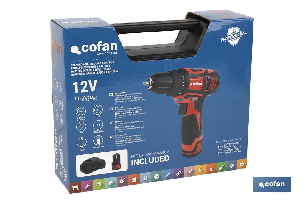 TALADRO ATORNILLADOR A BATERÍA 12 V 1150 RPM