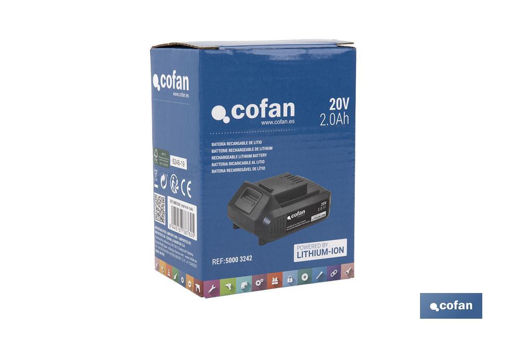 BATERÍA RECARGABLE Li-ion 20 V 2.0Ah