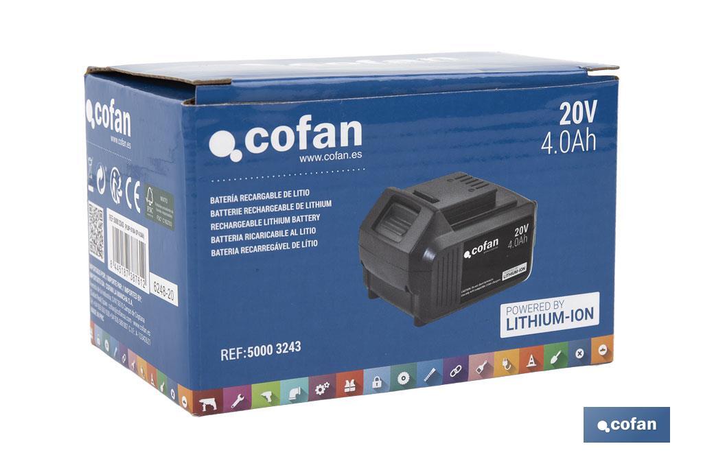 BATERÍA RECARGABLE Li-ion 20 V 4.0Ah