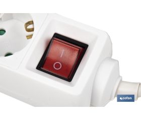 BASE MÚLTIPLE 3T. 1,4M CABLE C/INT. (16A-250V)