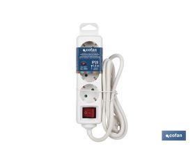 BASE MÚLTIPLE 3T. 1,4M CABLE C/INT. (16A-250V)