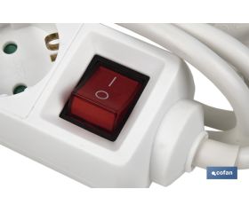 BASE MÚLTIPLE 4T. 1,4M CABLE C/INT. (16A-250V)