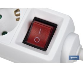 BASE MÚLTIPLE 5T. 1,4M CABLE C/INT. (16A-250V)