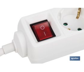 BASE MÚLTIPLE 6T. 1,4M CABLE C/INT. (16A-250V)