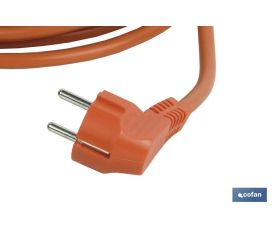 PROLONGADOR BIPOLAR CON T/T LATERAL 16A250V CABLE 10M NARANJA