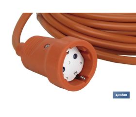 PROLONGADOR BIPOLAR CON T/T LATERAL 16A250V CABLE 10M NARANJA