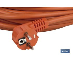 PROLONGADOR BIPOLAR CON T/T LATERAL 16A250V CABLE 25M NARANJA