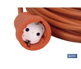 PROLONGADOR BIPOLAR CON T/T LATERAL 16A250V CABLE 25M NARANJA