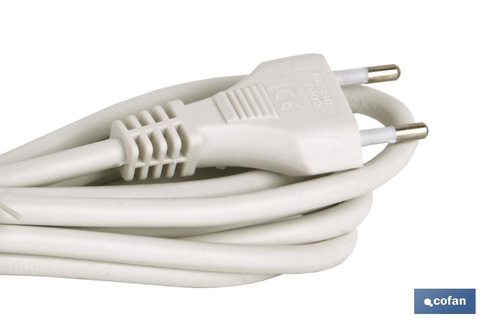PROLONGADOR BIPOLAR 10A250V ESPIGAØ4 CABLE 3M BLANCO