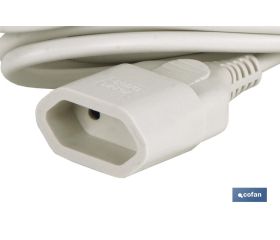 PROLONGADOR BIPOLAR 10A250V ESPIGAØ4 CABLE 3M BLANCO