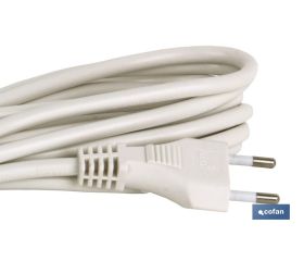 PROLONGADOR BIPOLAR 10A250V ESPIGAØ4 CABLE 5M BLANCO