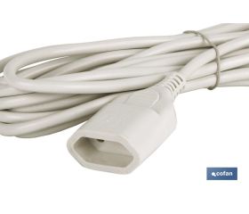PROLONGADOR BIPOLAR 10A250V ESPIGAØ4 CABLE 5M BLANCO