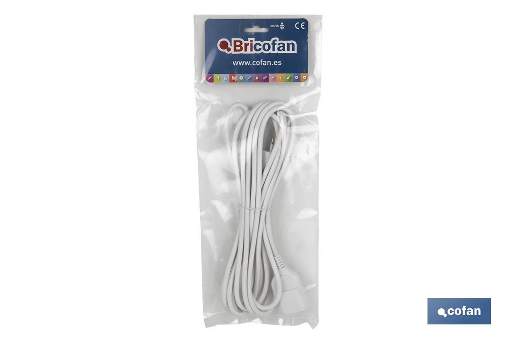 PROLONGADOR BIPOLAR 10A250V ESPIGAØ4 CABLE 5M BLANCO