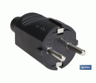 Clavija Bipolar Schuko de goma | 16 A - 250 V | Color Negro