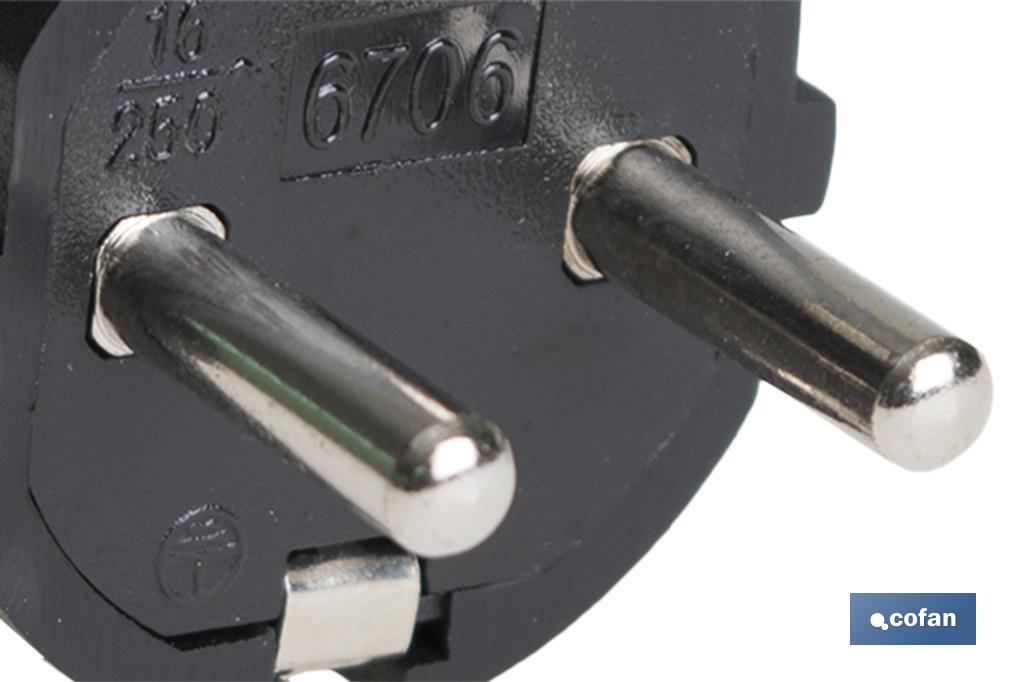 CLAVIJA BIPOLAR GOMA NEGRO (16A-250V)