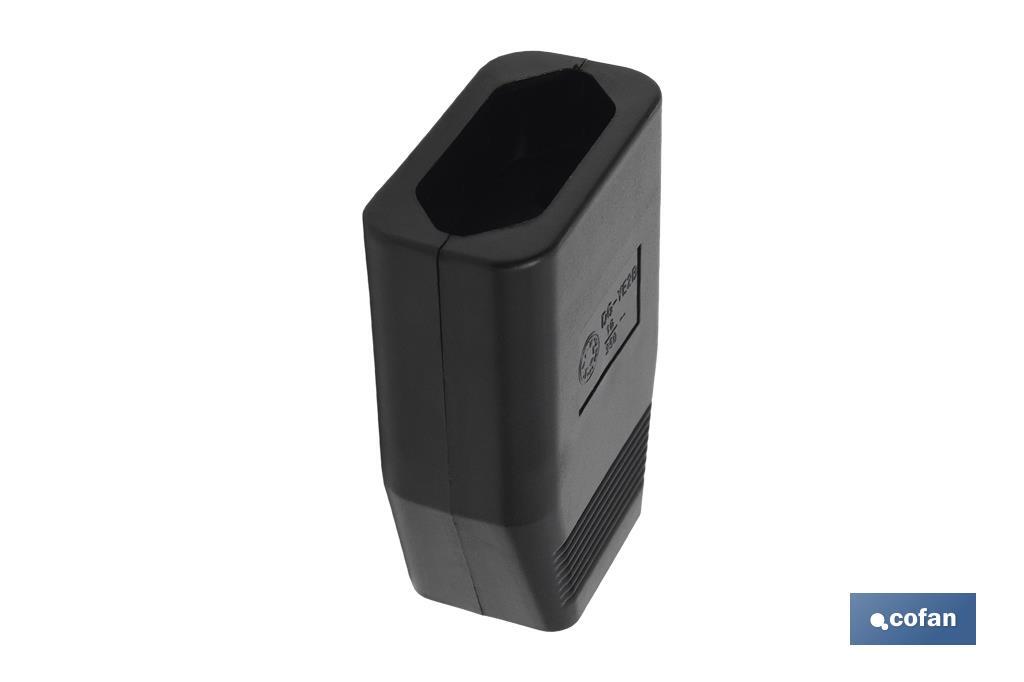 BASE ENCHUFE BIPOLAR AEREA NEGRA (10A-250V)