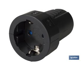 BASE ENCHUFE AEREA GOMA NEGRA (16A-250V)