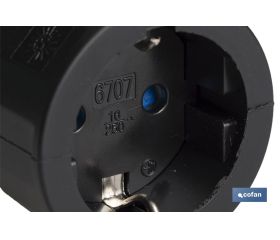 BASE ENCHUFE AEREA GOMA NEGRA (16A-250V)