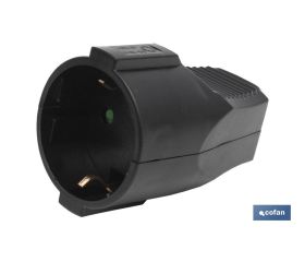BASE ENCHUFE AEREA NEGRA (16A-250V)
