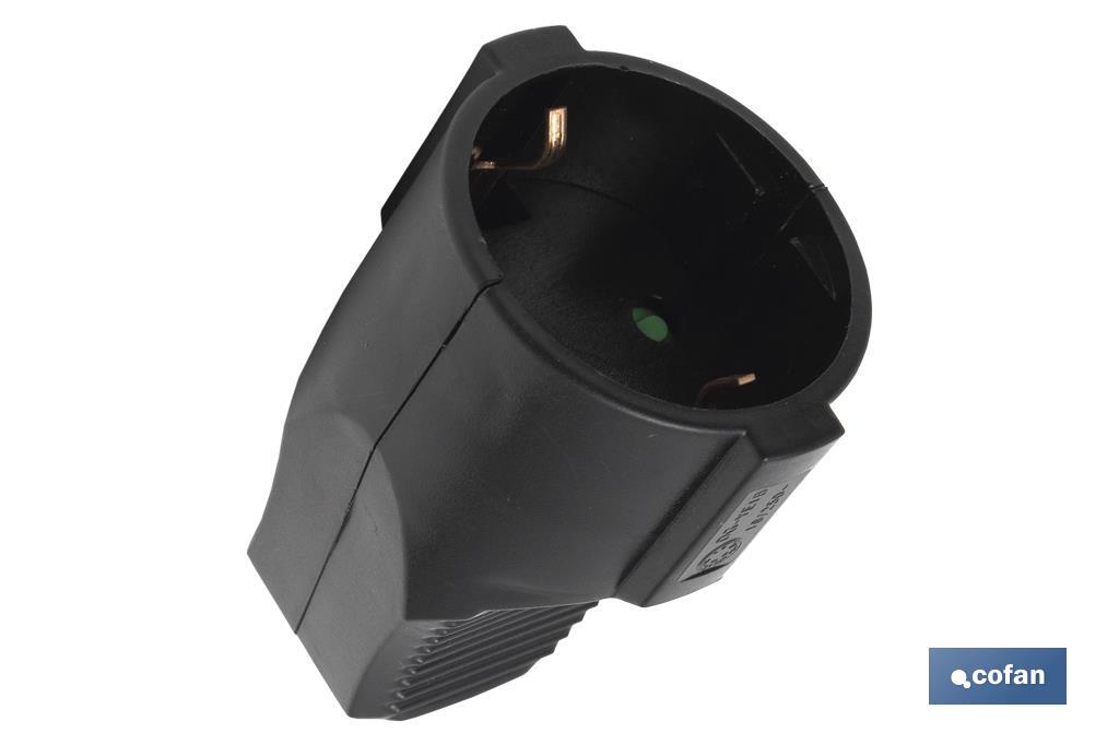 BASE ENCHUFE AEREA NEGRA (16A-250V)