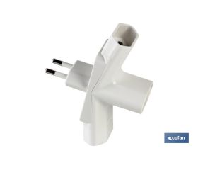 Adaptador Multivía Triple | Tipo Espiga | 3 vías | 10 A - 250 V