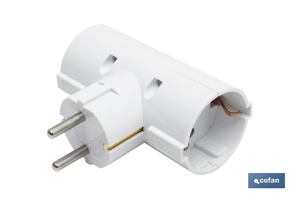 ADAPTADOR SCHUKO 2 VIAS (16A-250V)