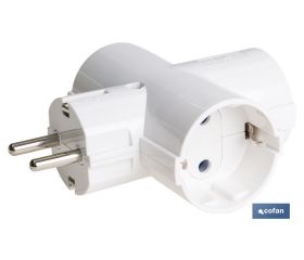 Adaptador triple Schuko 2P+T | Color Blanco | 16 A - 250 V