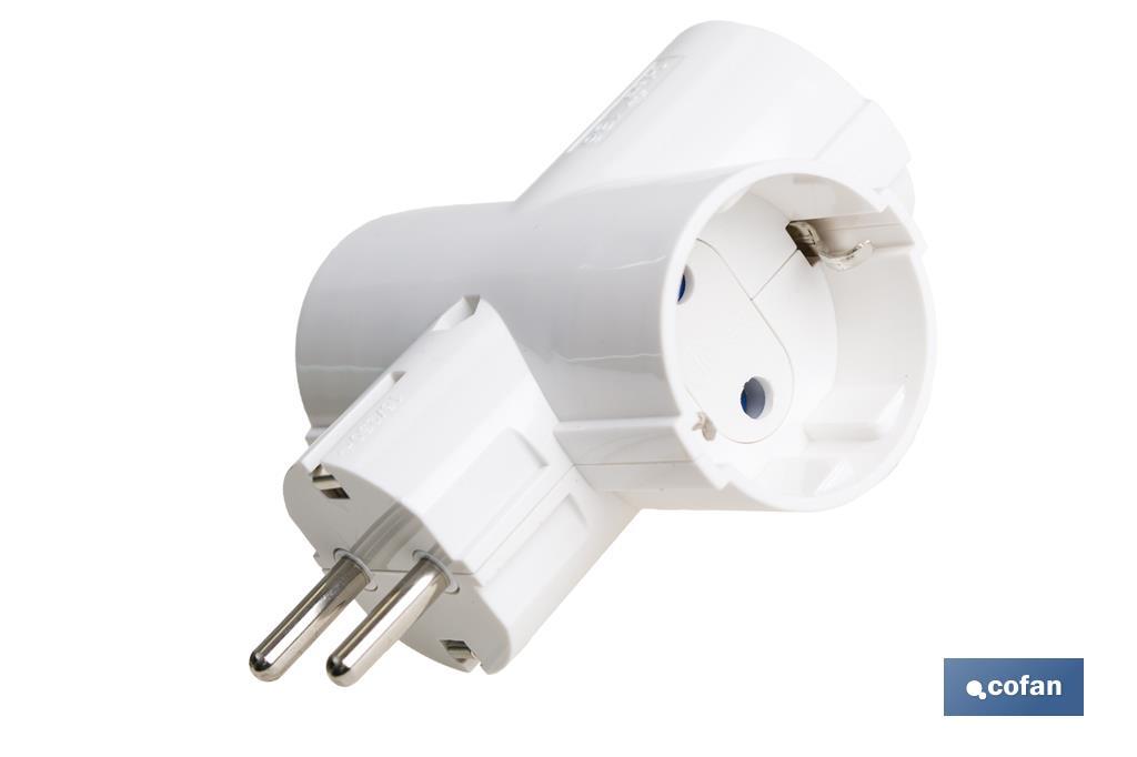 ADAPTADOR SCHUKO 3 VIAS  (16A-250V)