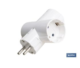 ADAPTADOR SCHUKO 3 VIAS  (16A-250V)