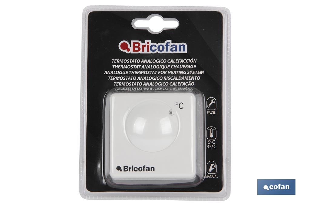 TERMOSTATO ANALOGICO CALEFACCIÓN (5°C-35°C)