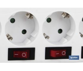 BASE MÚLTIPLE 6 TOMAS 1,5M+6 INT.INDIVIDUAL 16A-250V