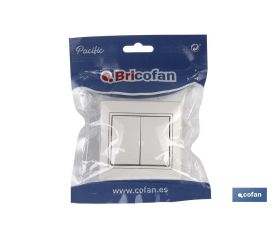 DOBLE INTERRUPTOR-CONMUTADOR EMPOTRAR MODELO PACIFIC (BL)