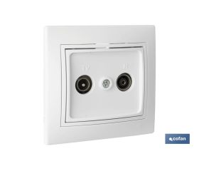 Toma de TV-Radio de empotrar | Modelo Pacific | Color blanco