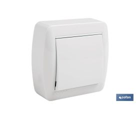 Conmutador - Interruptor de superficie | Modelo Atlantis | Color blanco | 10 A - 250 V