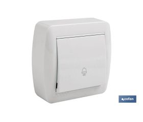 Pulsador de Campana de superficie | Modelo Atlantis | Color blanco | 10 A - 250 V