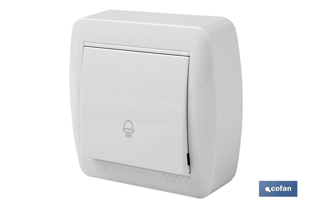 PULSADOR CAMPANA SUPERFICIE MODELO ATLANTIS 10A BLANCO