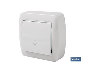 PULSADOR CAMPANA SUPERFICIE MODELO ATLANTIS 10A BLANCO